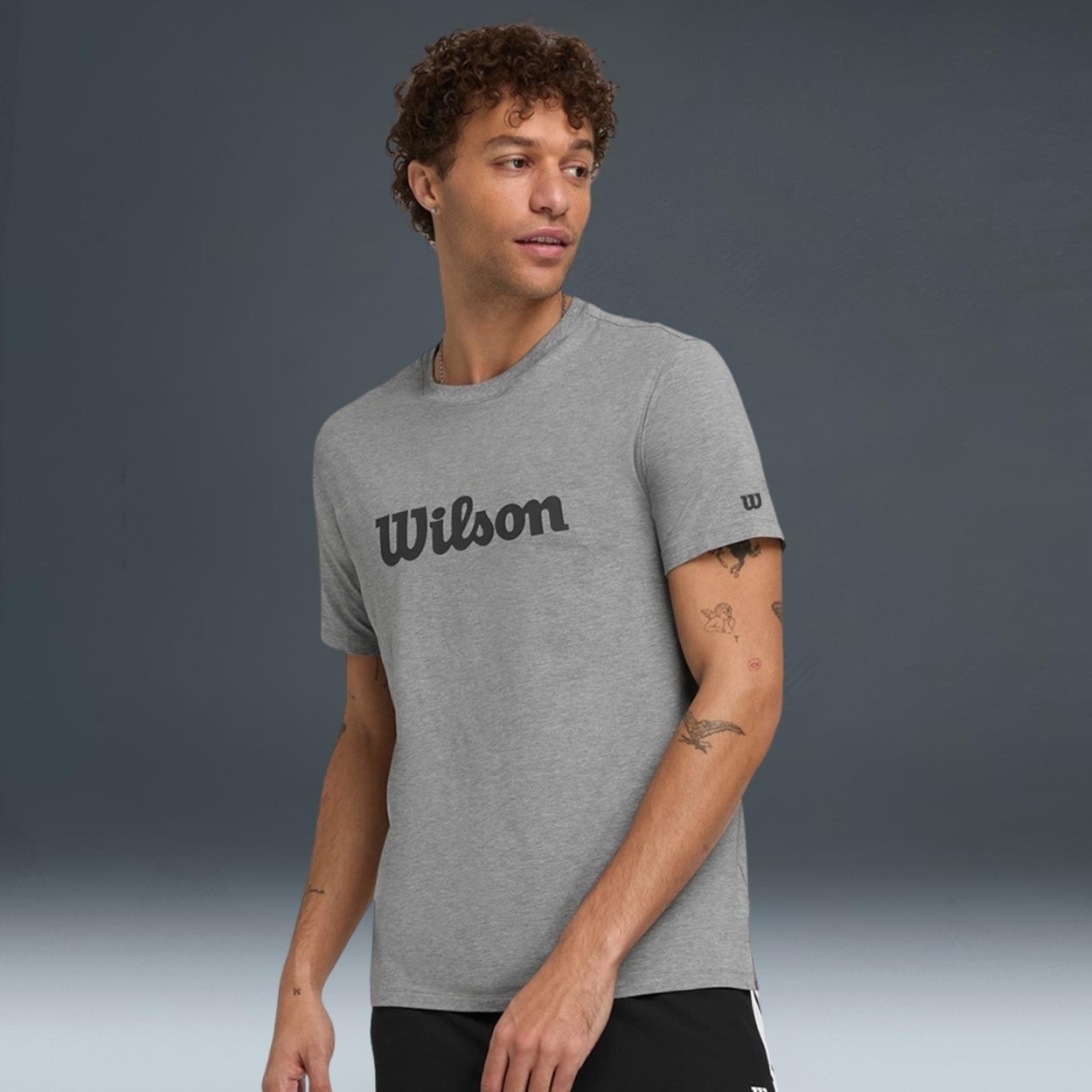 Wilson Team Graphic Tee MedGray Hthr Script
