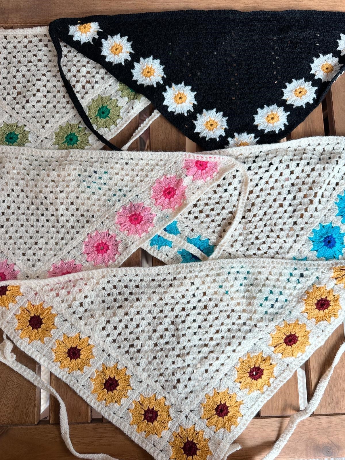 Bohem Örme Papatya Pamuklu Bandana