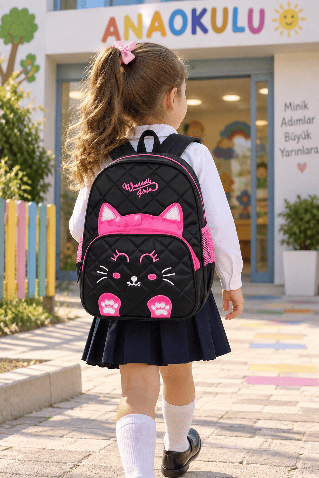 Anaokulu Sırt Çantası  Waddell 24104 Kedi Desenli Kapitone