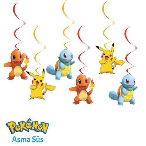 Asmalı tavan sarkıt süsü 6 lı POKEMON    