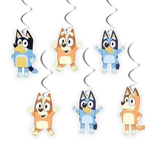 Asmalı tavan sarkıt süsü BLUEY 6 lı helezo asma süs