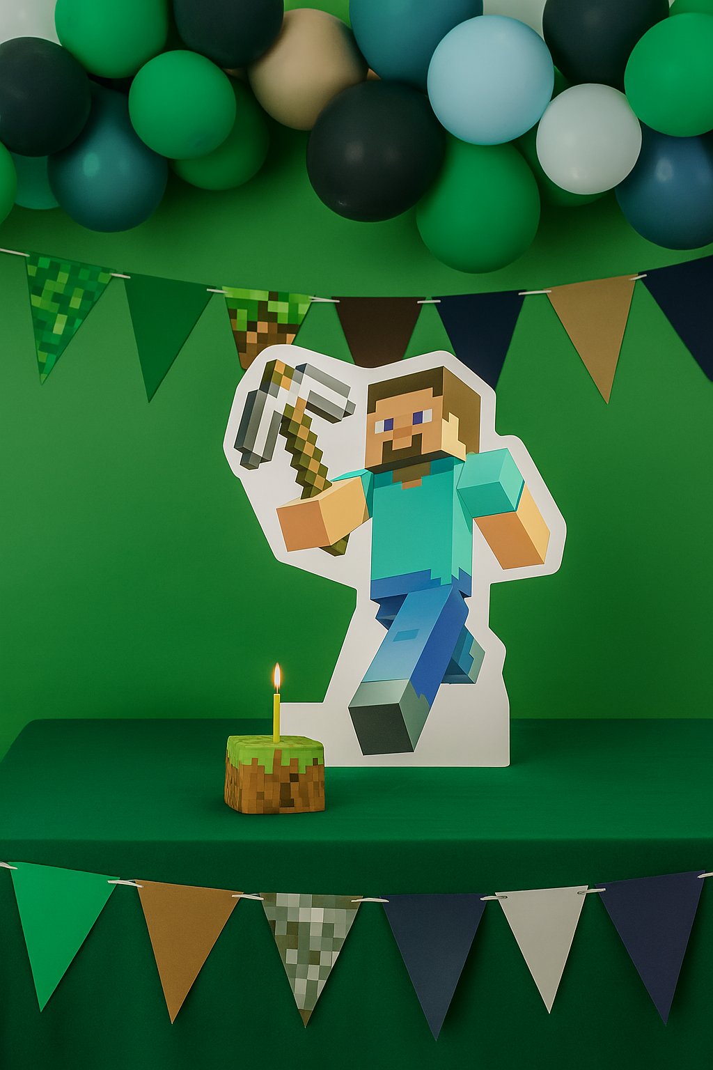 Ayaklı pano Minecraft Temalı 33x27 cm Masa Dekoru Çocuk Odası Süsü