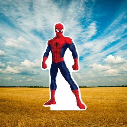 Ayaklı pano Spider Örümcek Adam 34x18 cm Ayakta Duran Örümcek Adam Doğum Günü Masa Dekoru Çocuk Odası Süsü