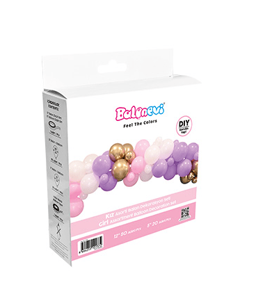Balon Dekorasyon Seti Kız Temalı 72 Parça