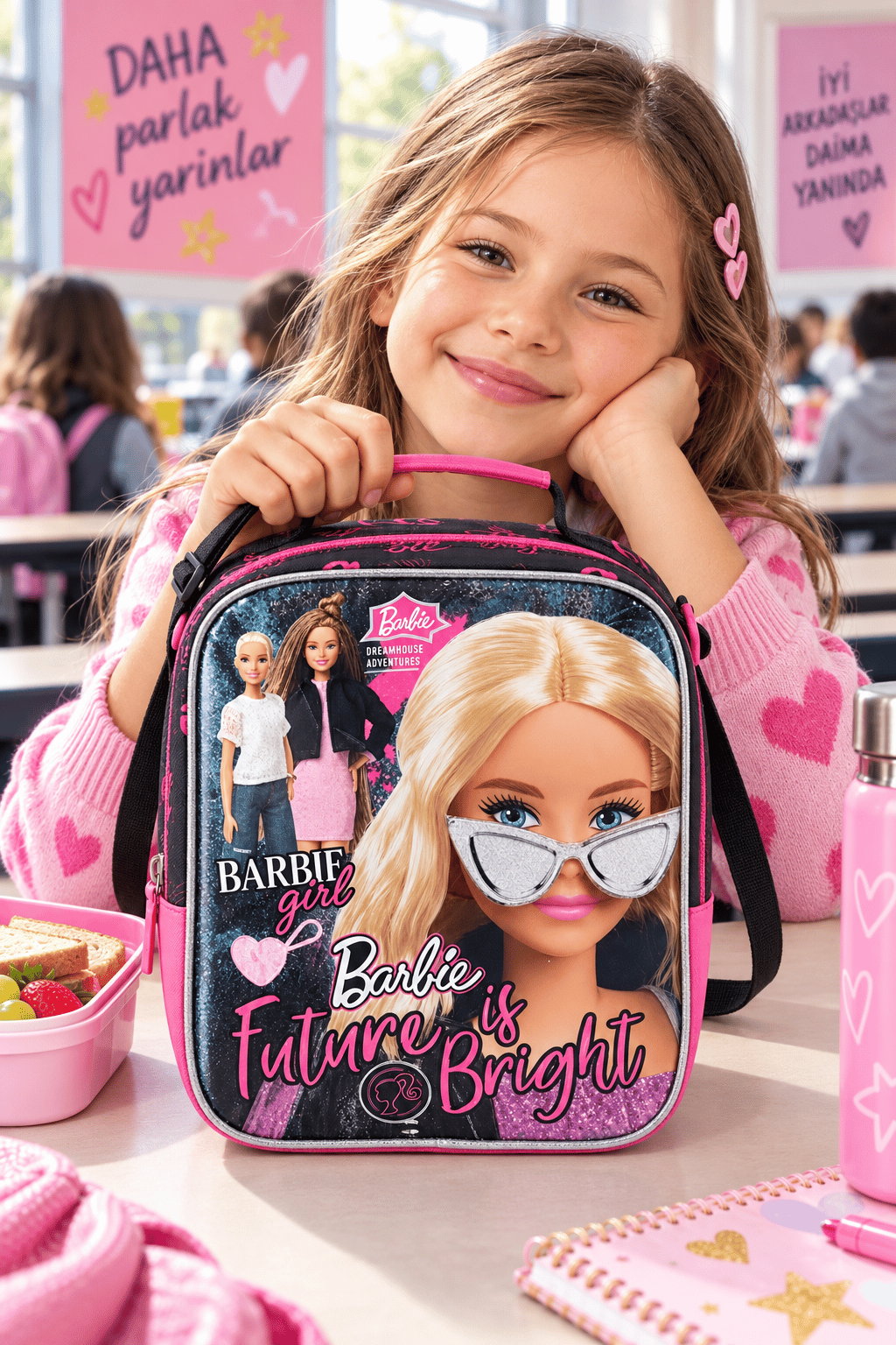 Barbie Beslenme Çantası Çocuk Öğrenci Okul Yemek Çantası Günlük Okul Kullanımı 25x20x10 cm