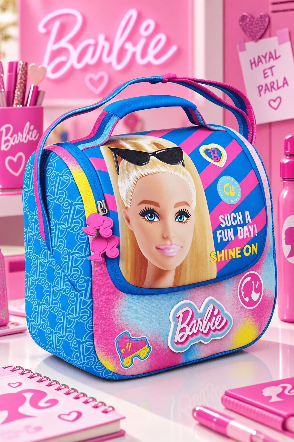 Barbie Termoslu Beslenme Çantası Çocuk Öğrenci Okul Yemek Çantası Günlük Kullanım 30x20x12 cm