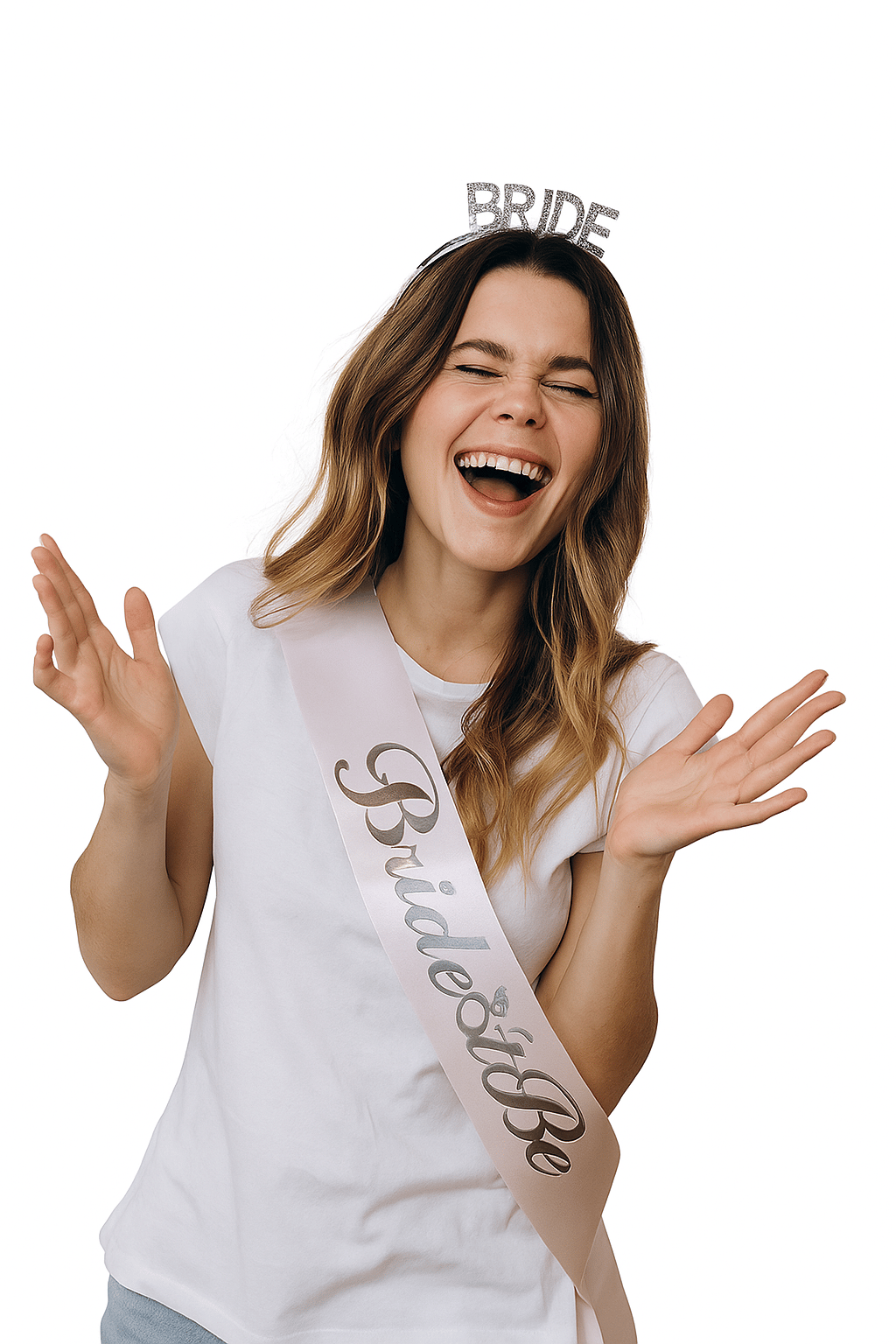 Bride To Be Bekarlığa Veda Partisi Kuşak saten somon rengi Gümüş varaklı yazı bekarlığa veda aksesuarı