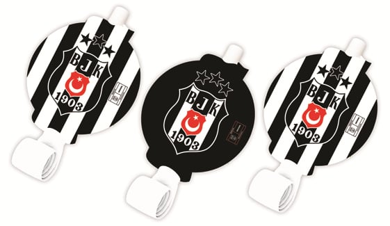 Bşiktaş temalı kaynana dili, parti düdüğü,(6lı paket) uzayan parti düdüğü,uzat çek düdük f