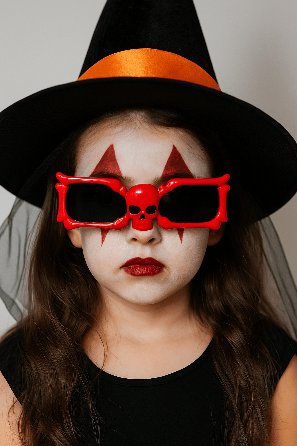 Cadılar Bayramı Halloween İskelet Kemik ve Kuru Kafa Temalı Kırmızı Parti Gözlüğü Korku Gözlüğü