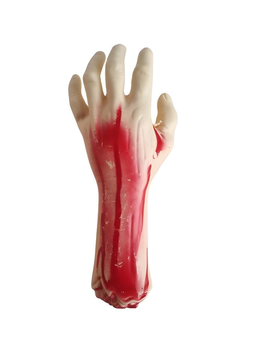 Cadılar Bayramı Halloween Plastik Kanlı Kesik El 32x15 cm Kanlı Korku Aksesuarı