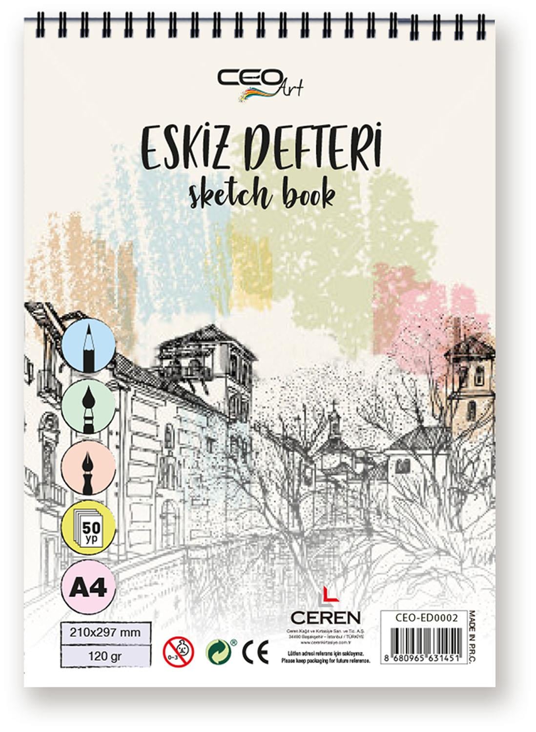 CeoArt Eskiz Defteri A4 120Gr 50 Yaprak ED0002