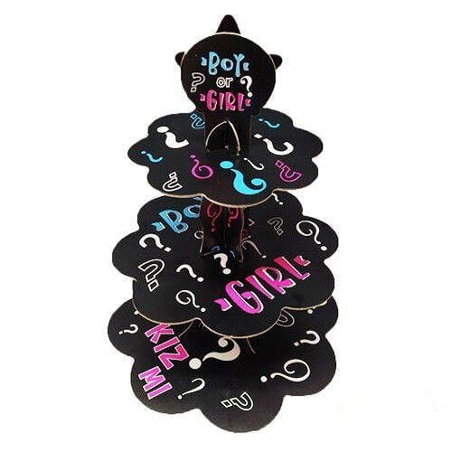 Cupcake 3 Katlı Kek Stand Cinsiyet Partisi kutlaması