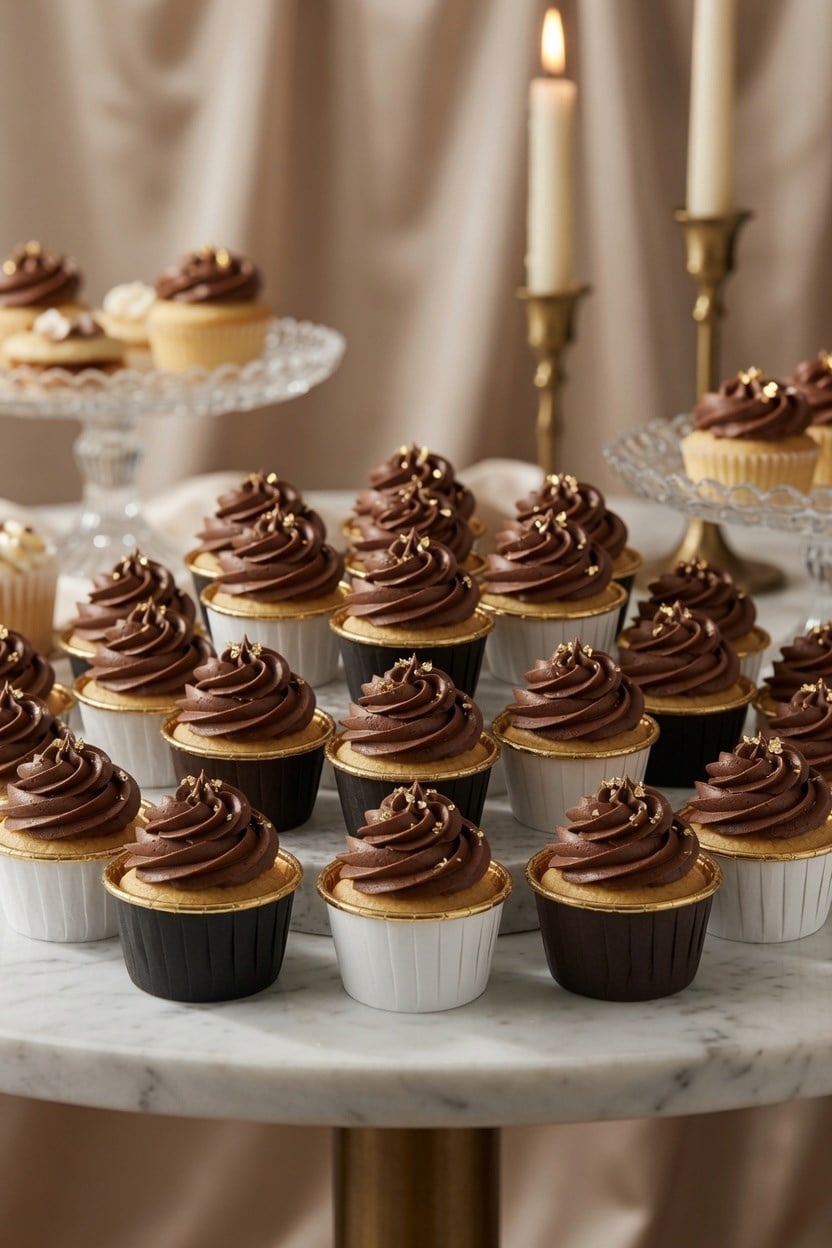 Cupcake Kapsülü 24'lü 8 Siya-8 Beya-8 Kahve Varaklı asetat kutulu