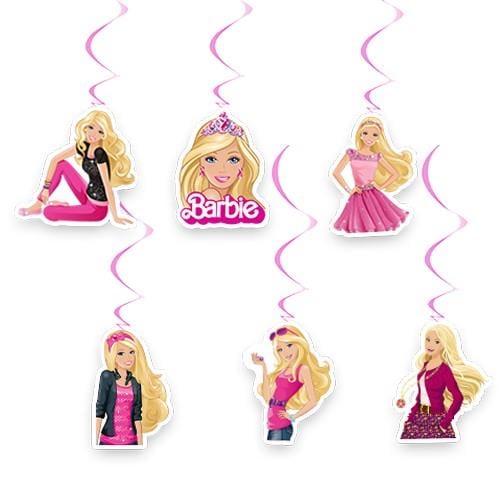 Doğum Günü Asma Sarkıt Tavan Süsü 6 lı Barbie