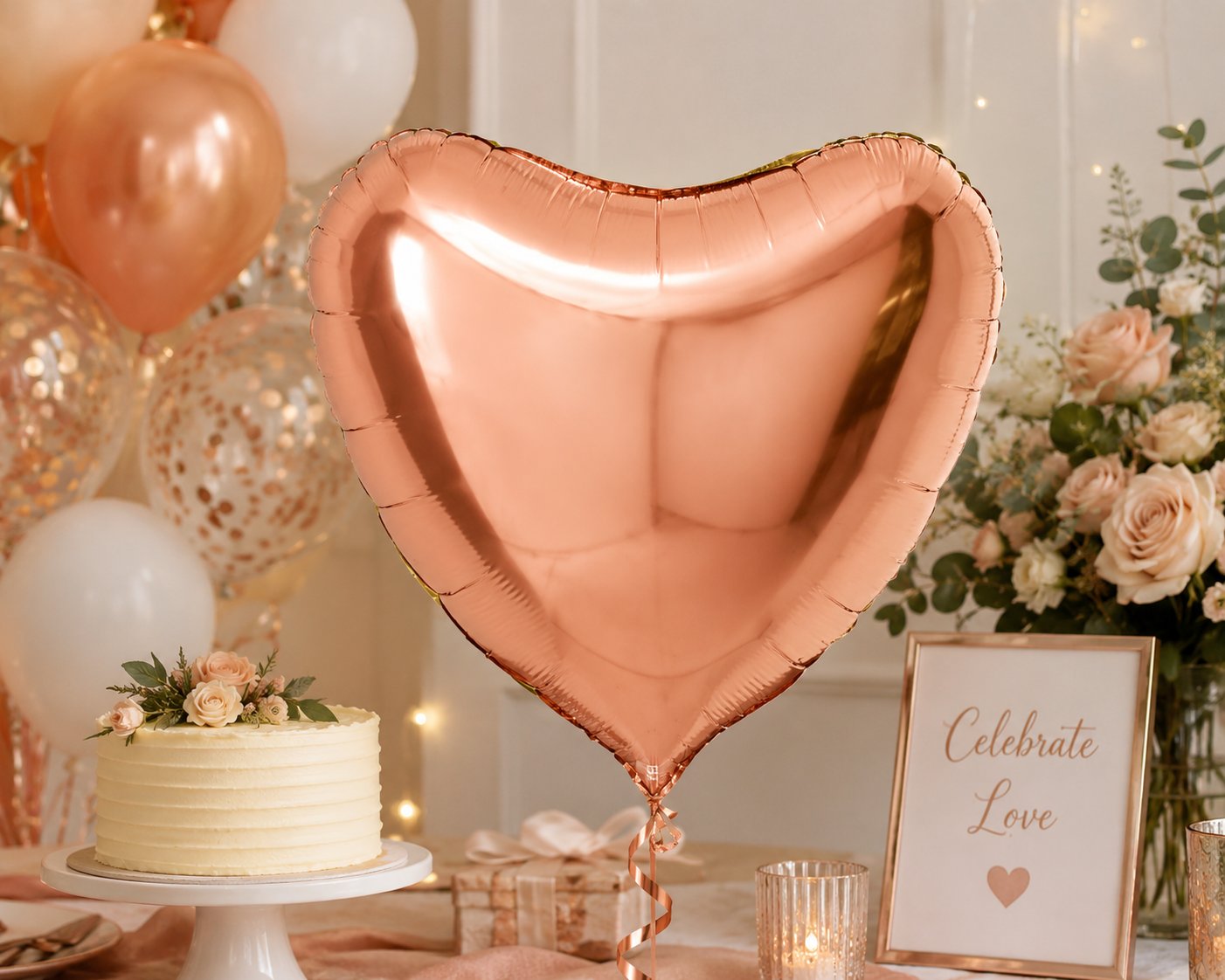 Folyo Balon 18 inç kalp ROSE GOLD