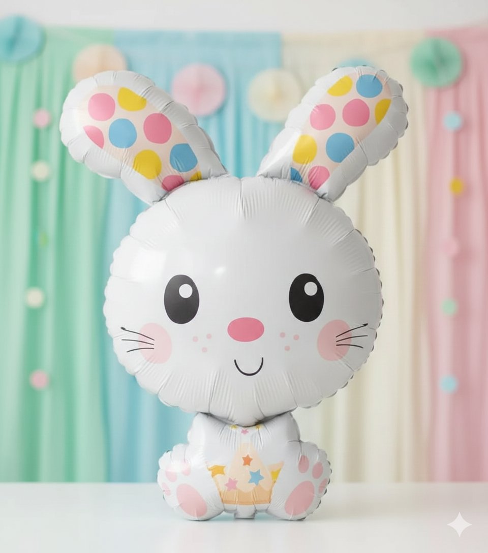 Folyo Balon Beyaz tavşan 78 cm