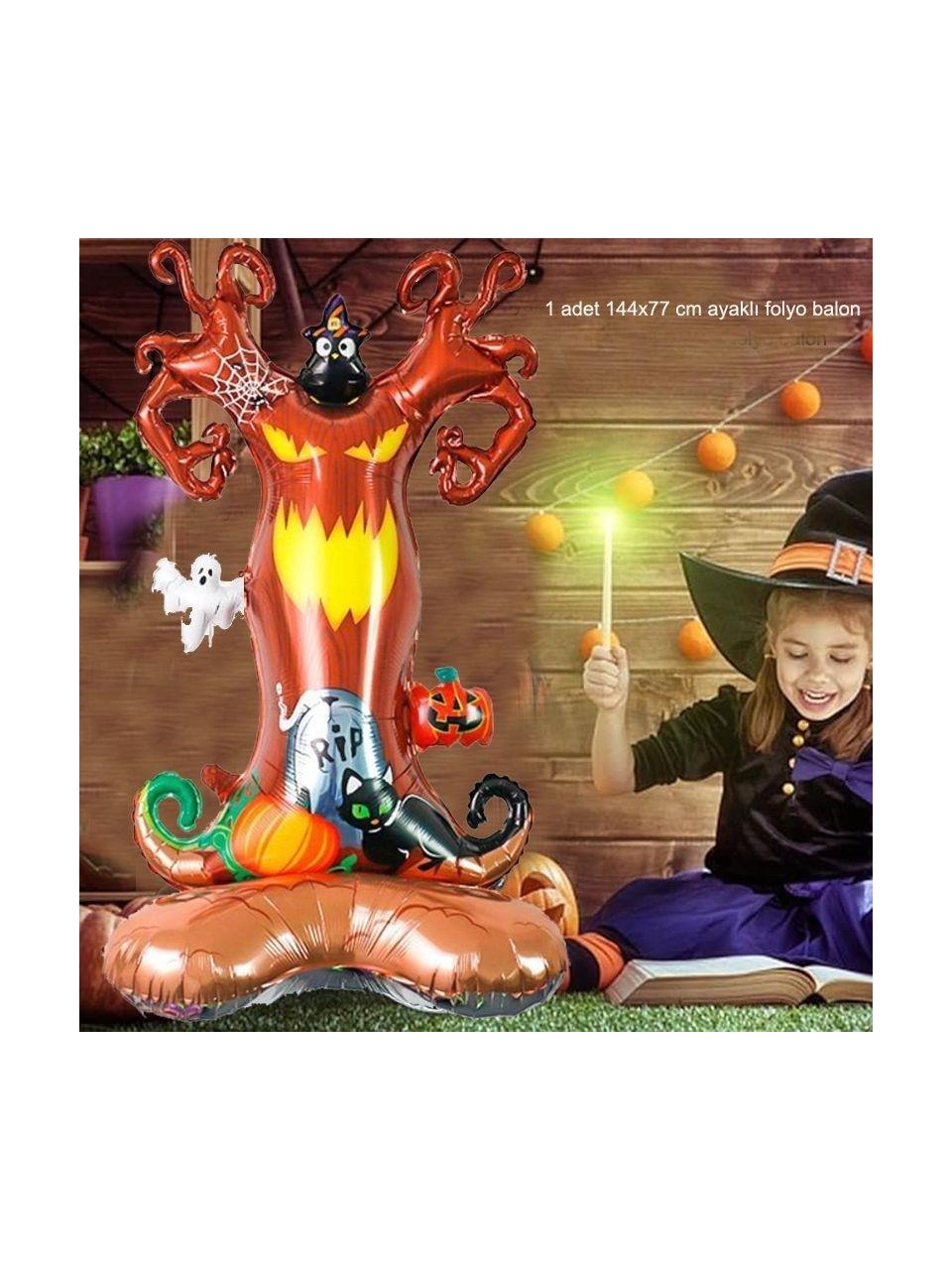 Folyo Balon Halloween Ayaklı Hayalet Ağacı 144*77