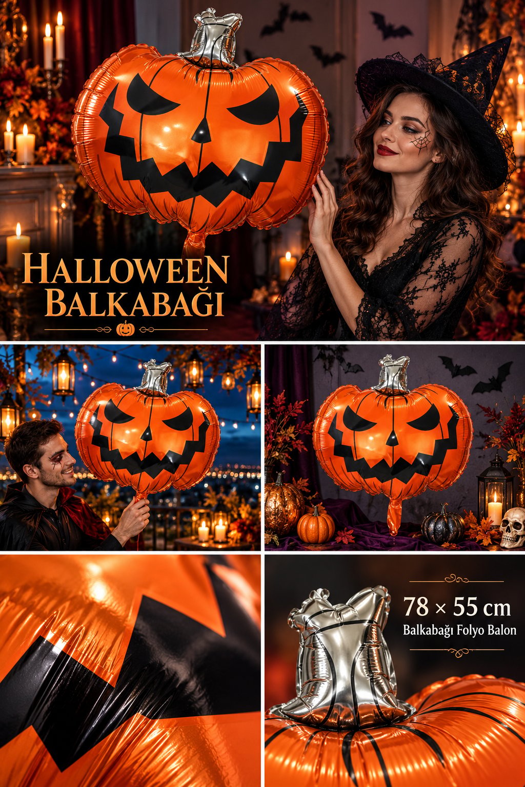 Folyo balon Halloween Balkabağı 78x55cm