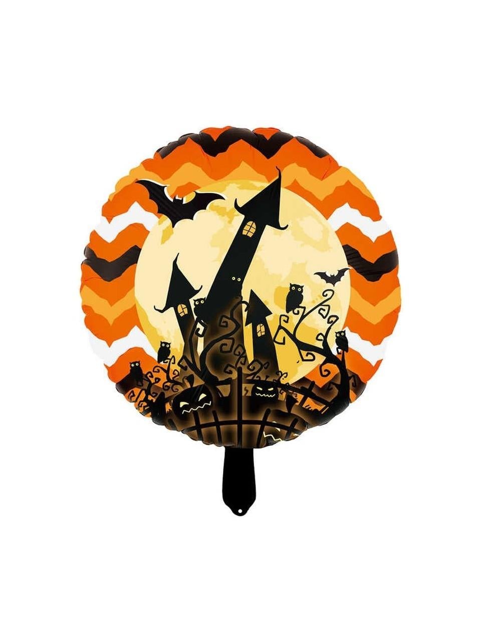 Folyo balon Halloween Cadılar Bayramı Şatolu Yarasalı yuvarlak 45*45cm       