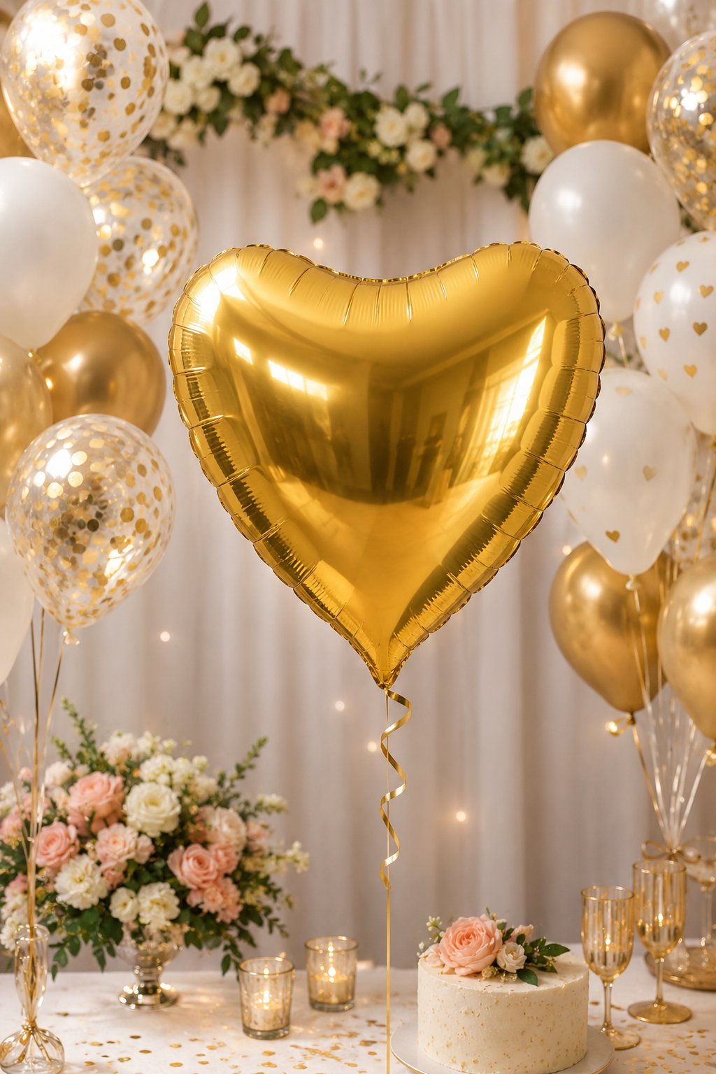 Folyo Balon Kalp Altın 24 İnç 60 cm Gold Doğum Günü Nişan Söz Düğün Parti Süsleme Dekor Balonu