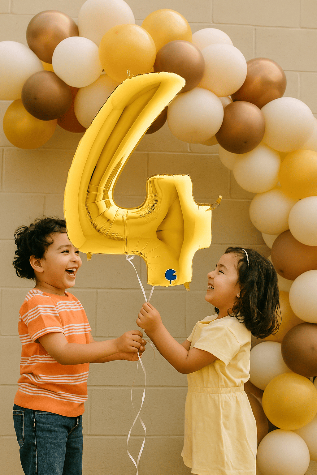 Folyo Balon Rakam 4 Rakamı Gold 40 Inc 101 Cm GRABO Doğum Günü Uçan Folyo Balon