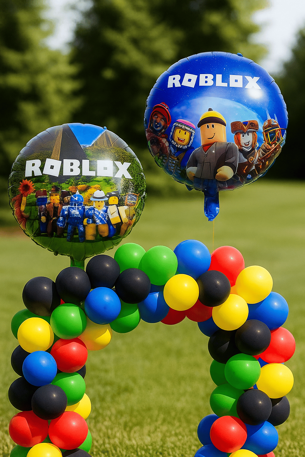Folyo Balon ROBLOX 45 cm Mavi Renk Çift Taraflı Doğum günü Süsü