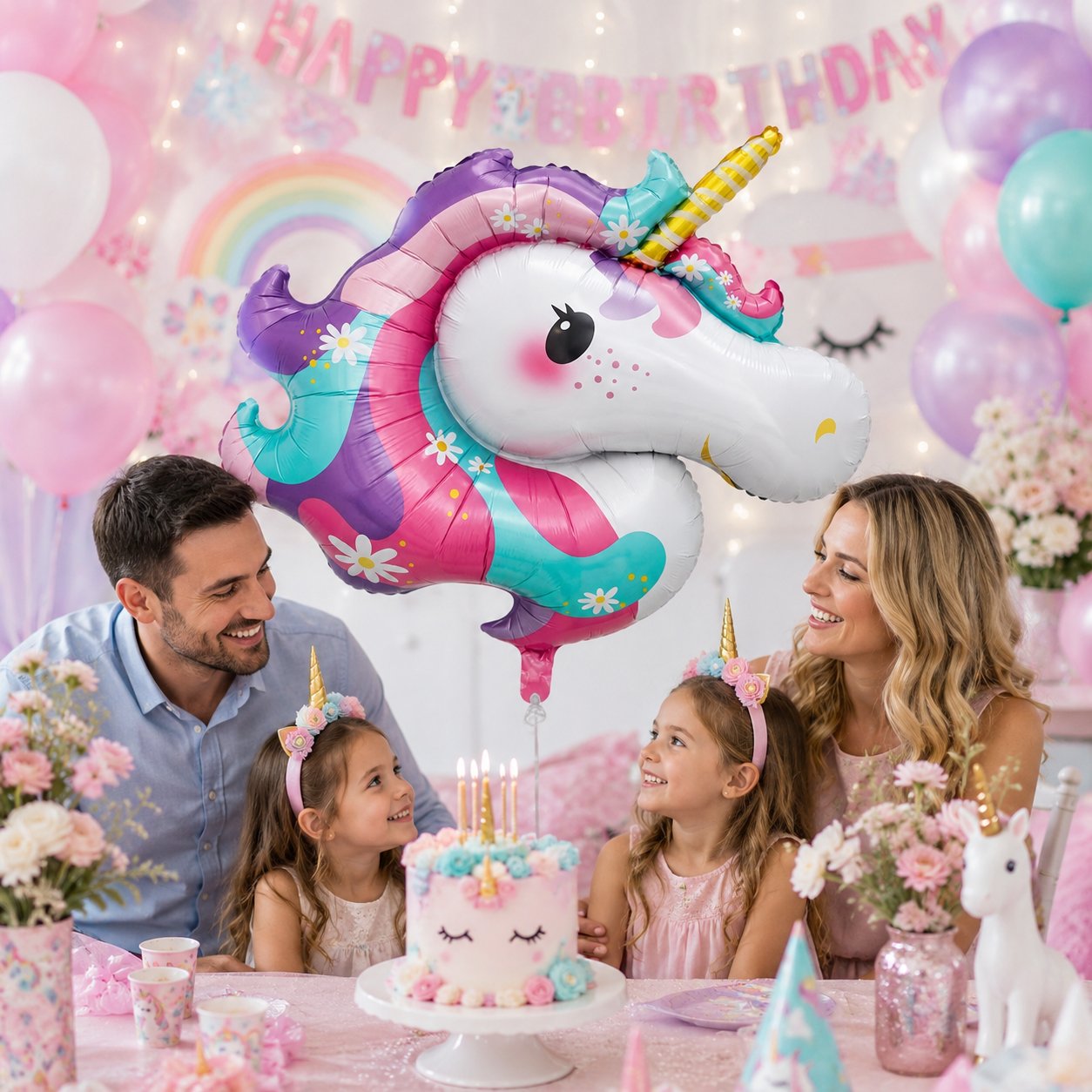Folyo Balon -Unicorn Kafa-86 cm x 107 cm
