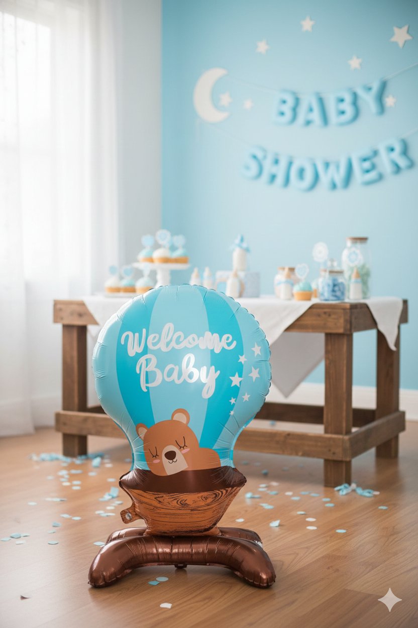 Folyo Balon Welcome baby hoşgeldin bebe MAVİ ayak