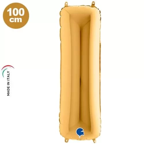 Folyo Harf ''I'' Harfi Gold-Altın renk  40 Inc 100 Cm grabo Doğum günü balonu
