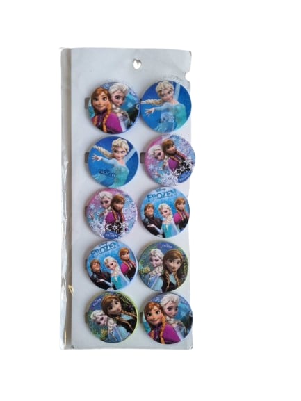 Frozen Elsa Lisanslı Yaka çanta metal rozeti  10 lu paket pinyata içi hediyesi