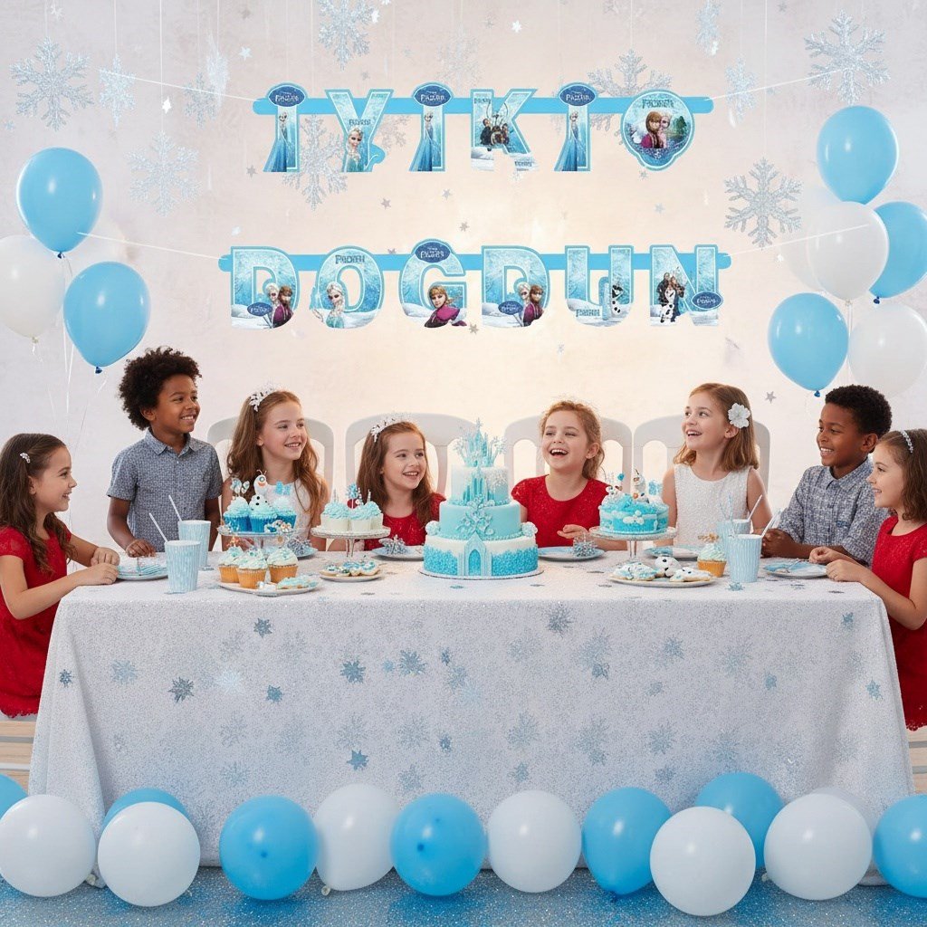 Frozen İyiki Doğdun Banner Yazı 190 cm