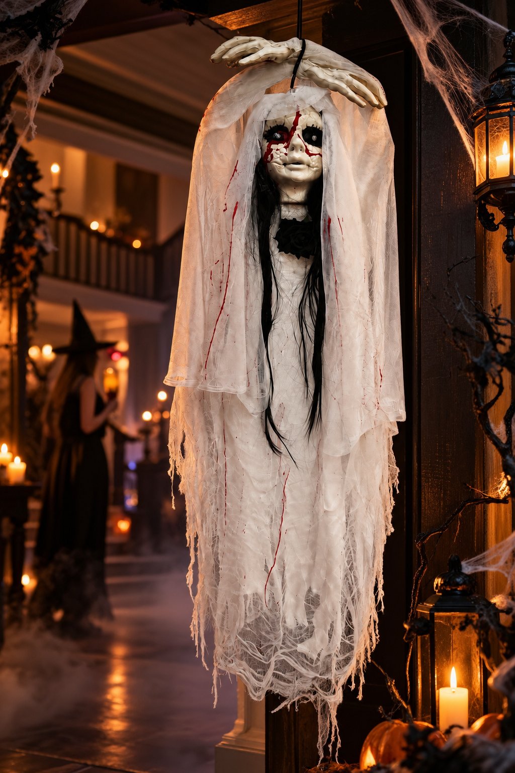 Halloween 120 Cm Sensörlü Işıklı Sesli Halloween Hayalet Gelin Dekoru