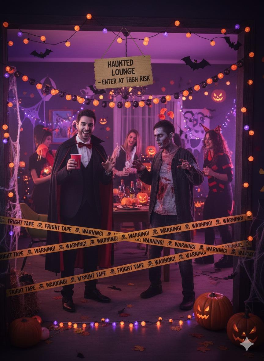 Halloween Cadılar Bayramı Emniyet Şeridi Warning 6metre 7.5cm en Sarı Emniyet Şeridi Bandı