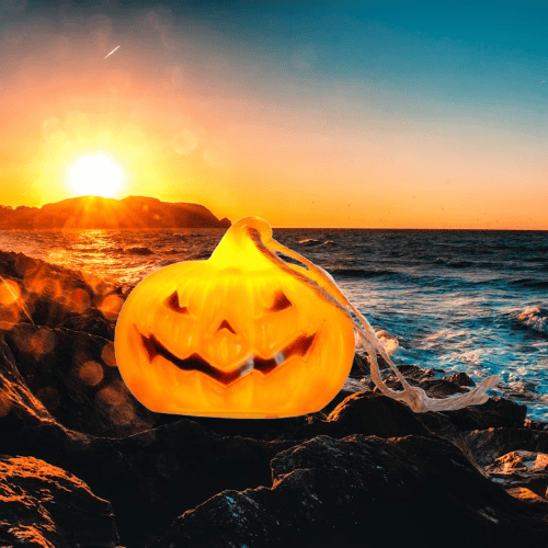Halloween Cadılar Bayramı Işıklı Balkabağı 5X8cm Halloween Aksesuarı Turuncu