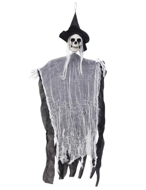 Halloween Cadılar Bayramı İskelet Korkuluk Şapkalı Saçlı 100 Cm Korku Kapı Parti Süsü