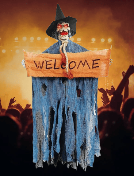 Halloween Cadılar Bayramı İskelet Korkuluk Welco Işıklı Sesli 120cm Sese Duyarlı Çalışma Alkışla çalışma Korku Aksesuarı