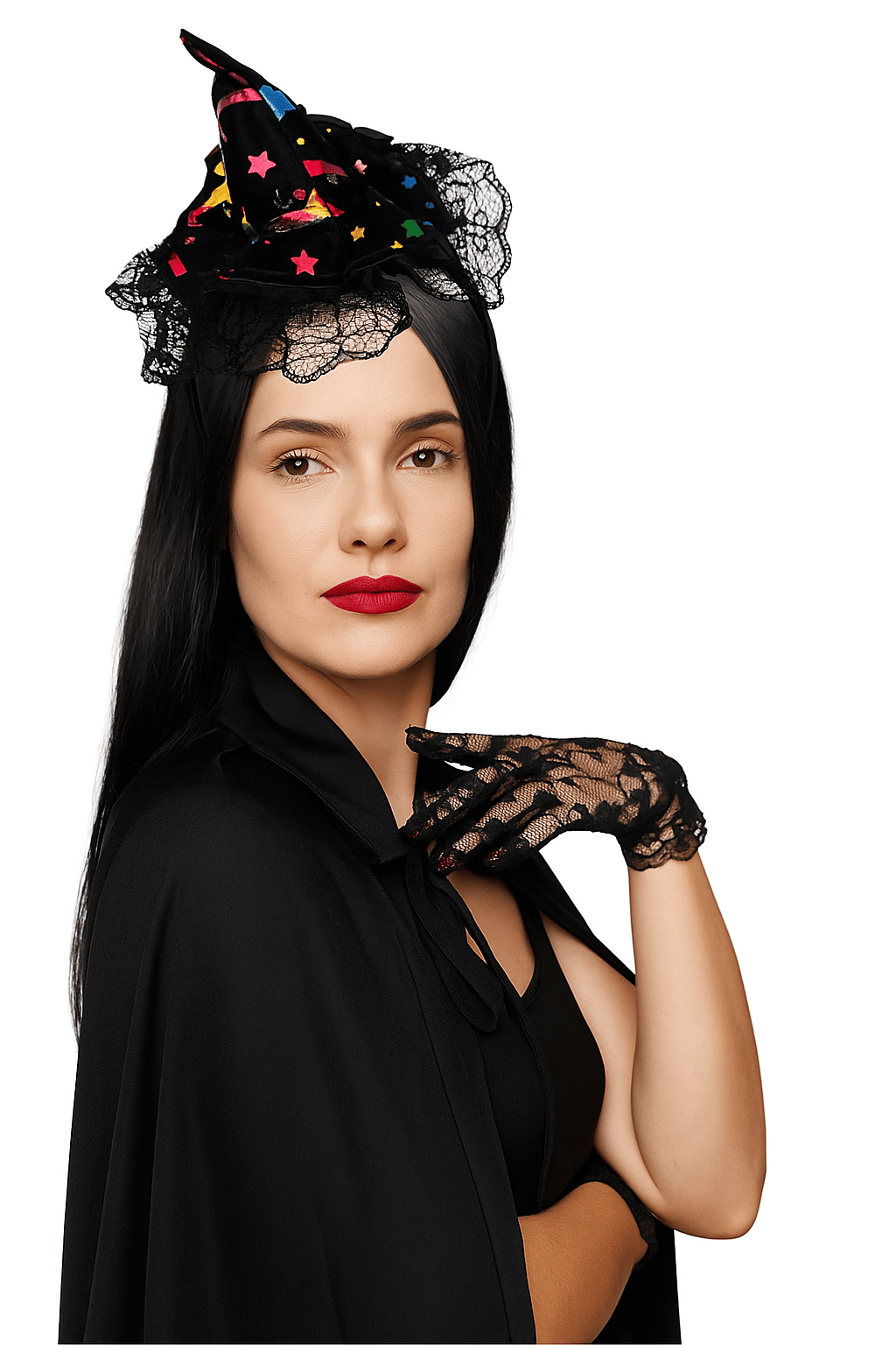 Halloween  Cadılar Bayramı Taç Mini Cadı Şapkası Tüllü Renkli Model Parti Aksesuarı