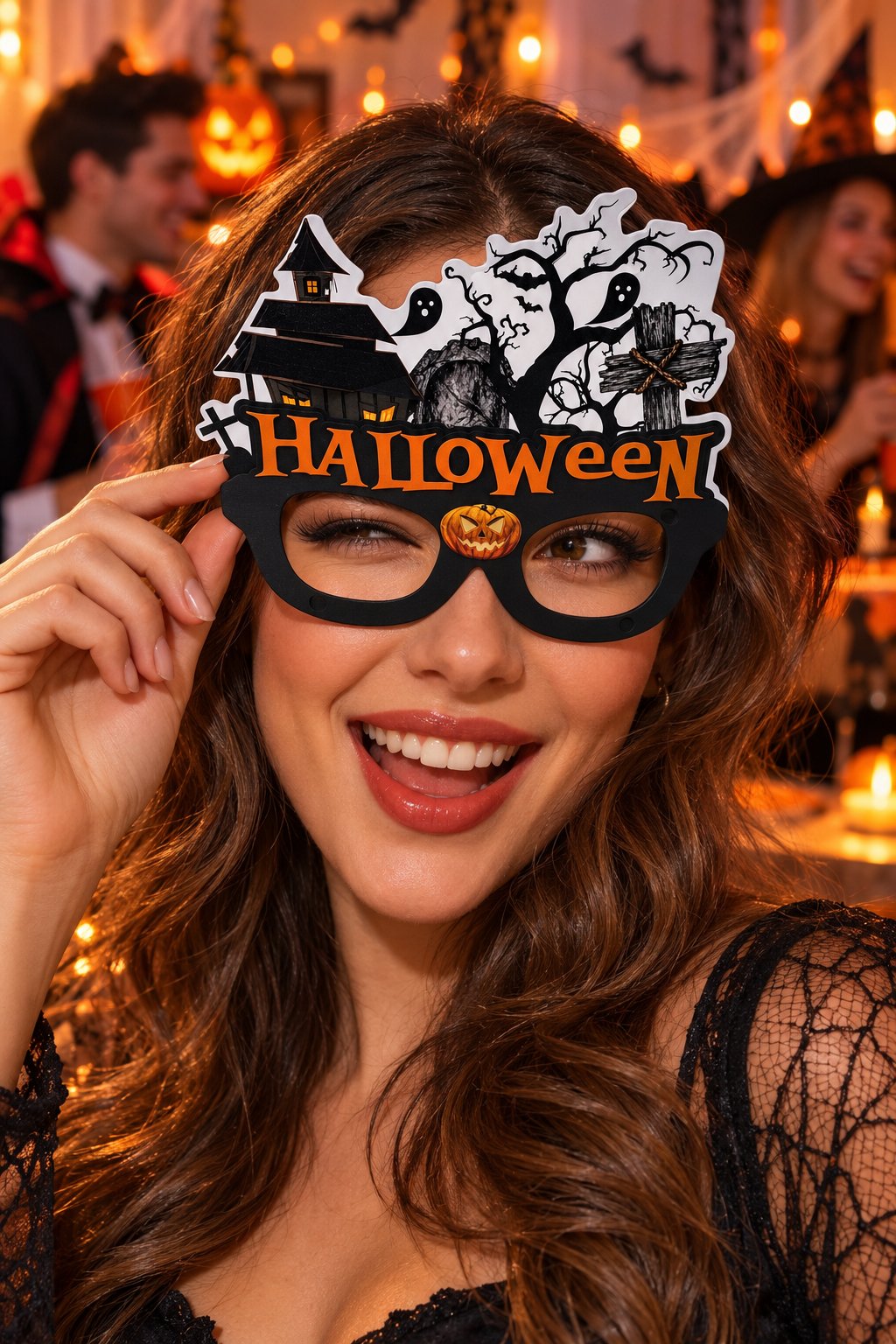 Halloween Gözlük PVC Kaplı Gözlük Şatolu Model
