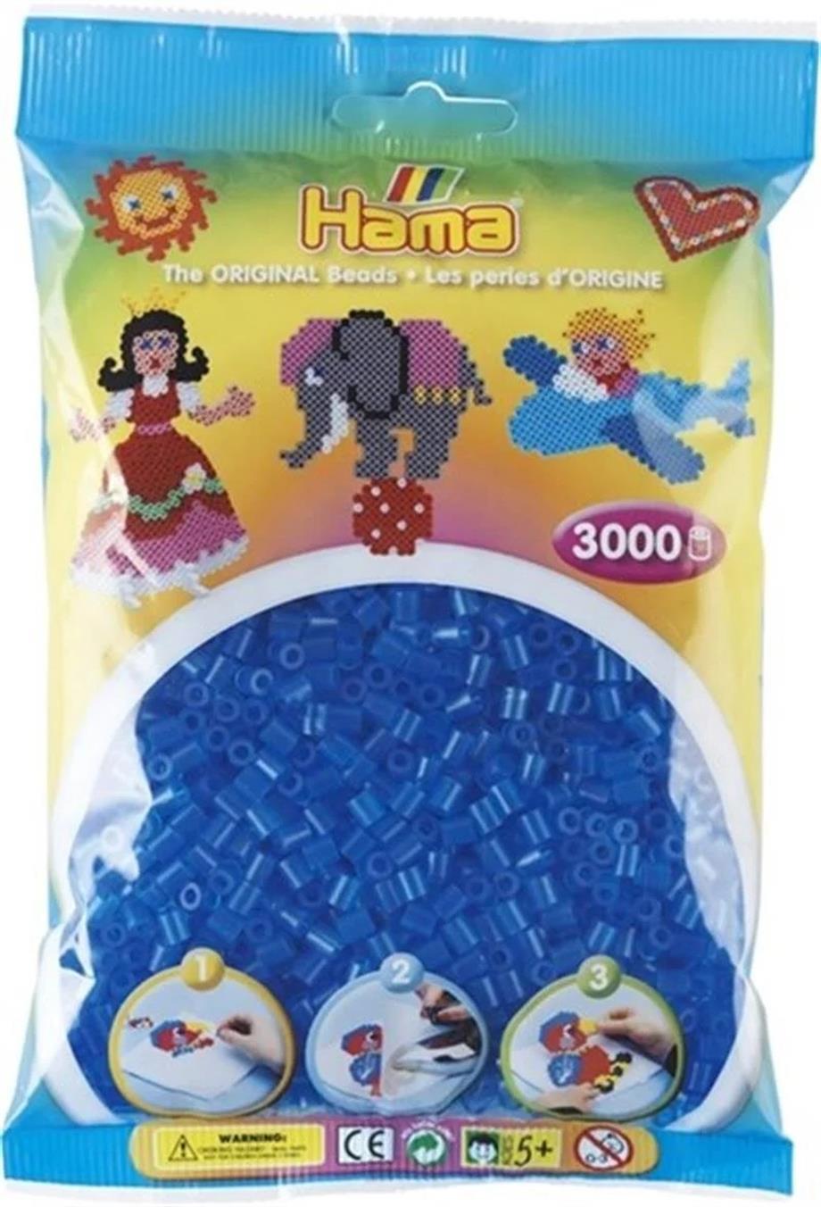 Hama Midi Boncuk 3.000'lik - Şeffaf Mavi