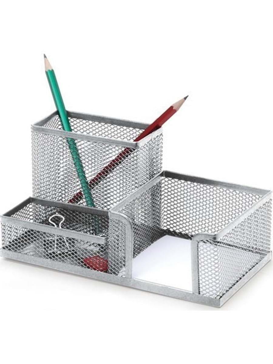 Inox Ofis File Masaüstü Organizer 3 Gözlü Gümüş