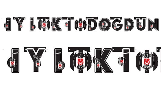 İyiki Doğdun Harf Set Orjinal Lisanslı BEŞİKTAŞ 2.00 metre Banner