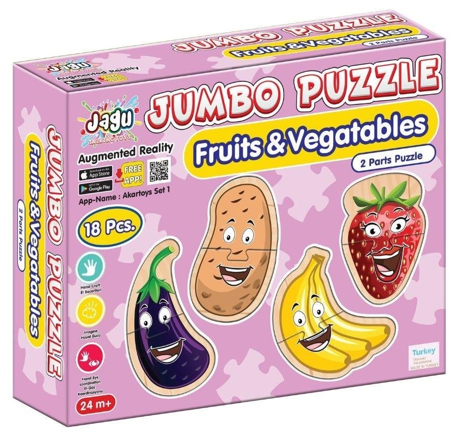Jagu 2 Parçalı Jumbo Puzzle Sebze Meyve 18 Parça