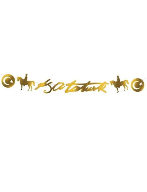 Kaligrafi Banner Kemal Atatürk Altın