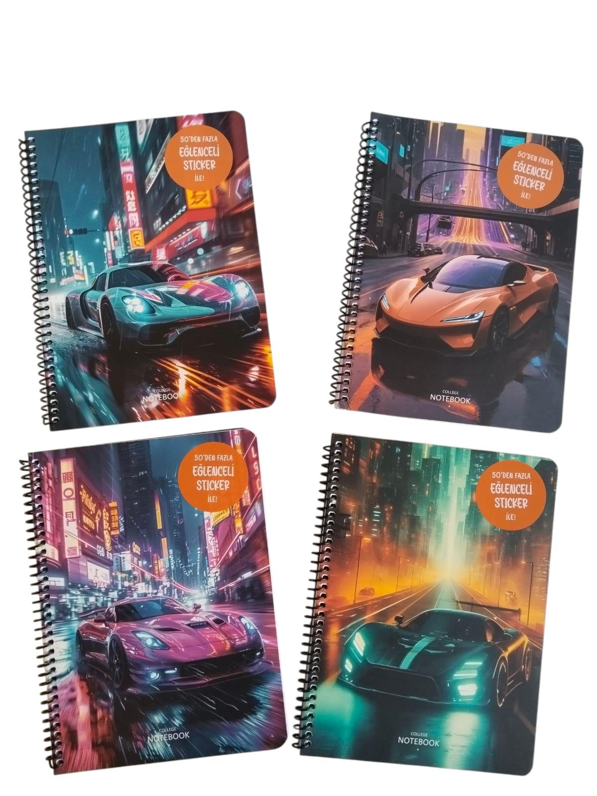 Keskin 80 Yaprak Kareli Spiralli Karton Kapak Arabalar