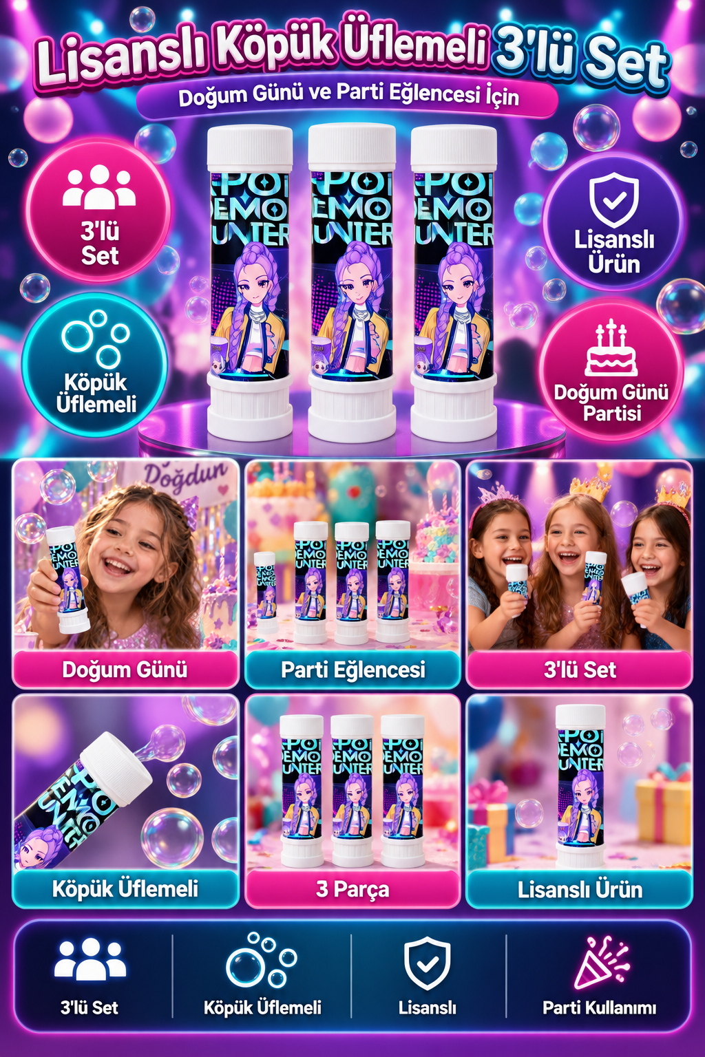 Köpük KPOP HUNTERIX lisanslı üflemeli