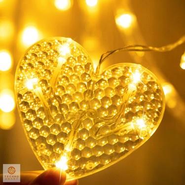 Led ışık perde kalpli 8 fonksyonlu günışığı Fişli