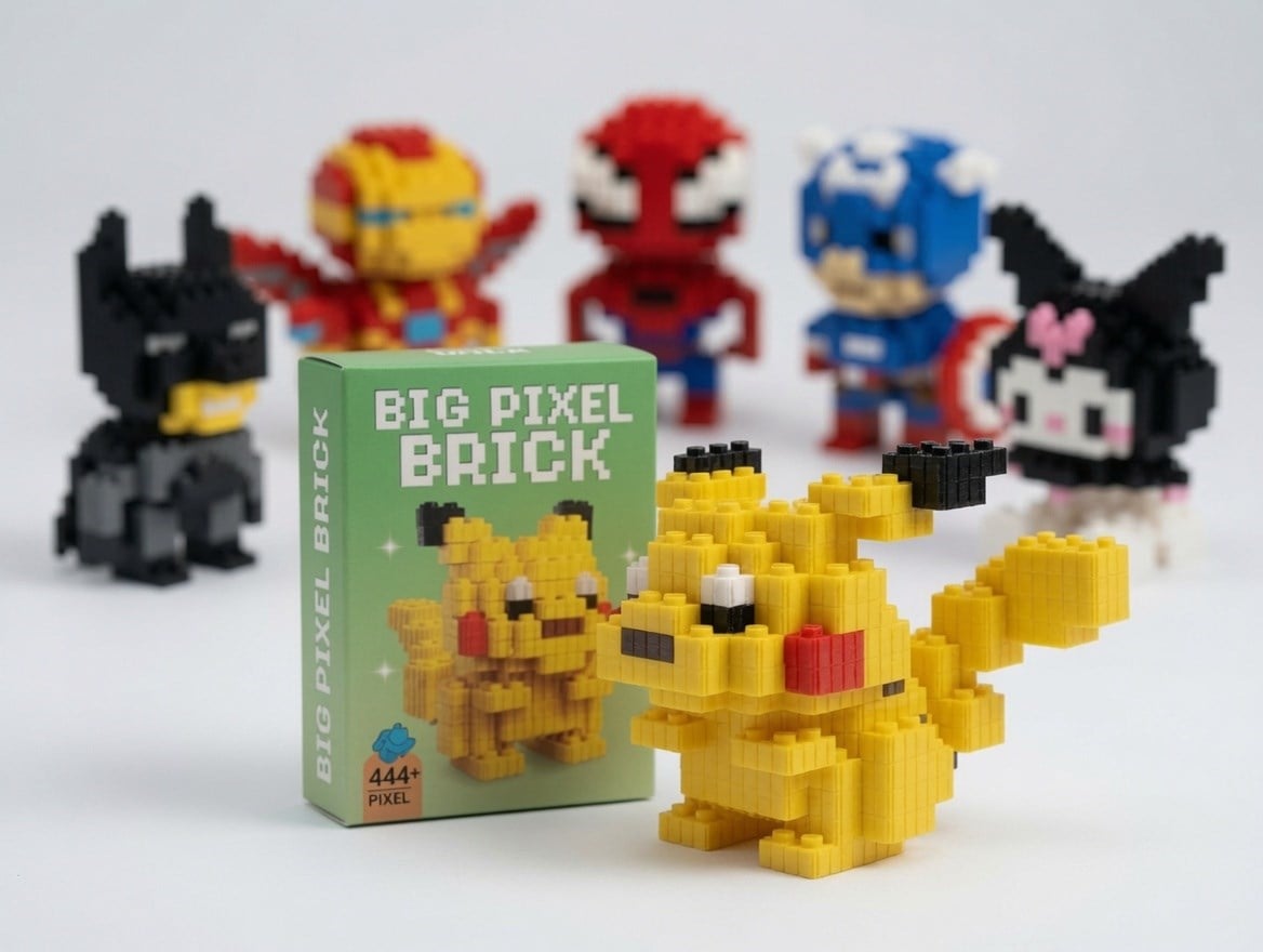 Lego Bricks 3d Büyük boy PİKACHU-POKEMON  big pixel  BPB-017