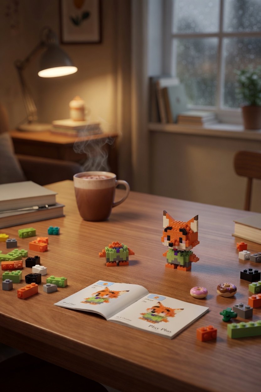 Lego Bricks 3D Tilki Nick Wilde Yapım Seti Eğitici Oyuncak Blok Model