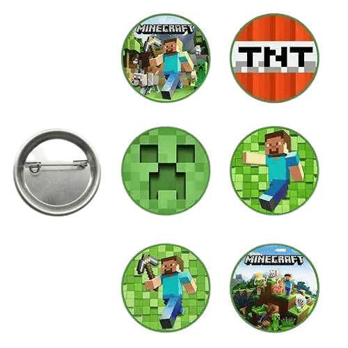 Lisanslı Yaka çanta metal rozeti Minecraft 6lı paket Pinyata İçi Doğum Günü Hediyesi