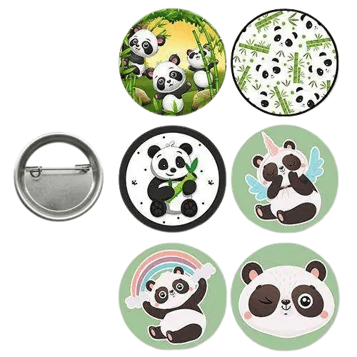 Lisanslı Yaka çanta metal rozeti Panda 6lı paket Pinyata İçi Doğum Günü Hediyesi